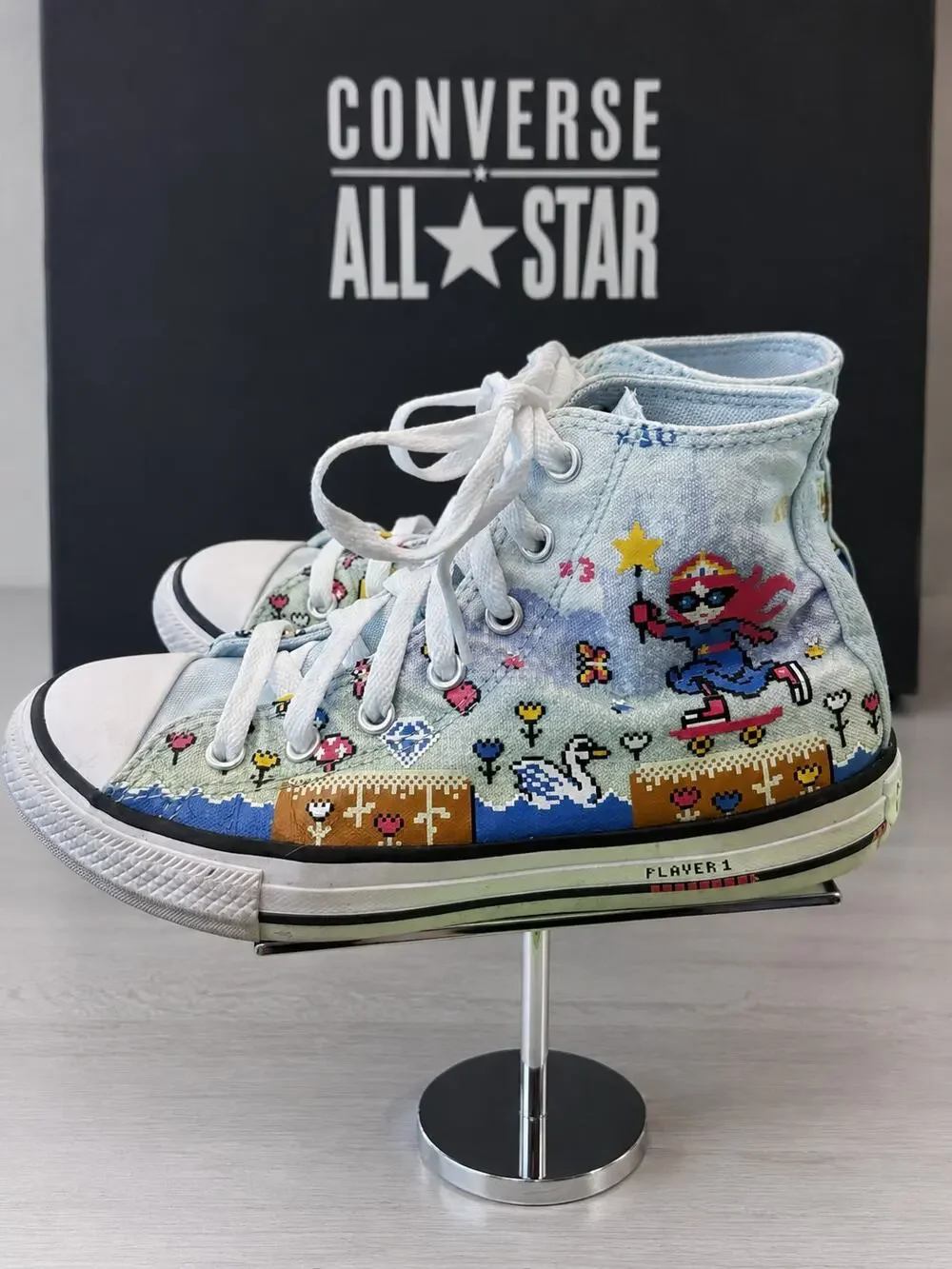 Converse Chuck Taylor All Star Hi Pixel Print Kids US 2 Sneakers